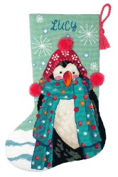 Набор для вышивания DIMENSIONS арт.DMS-71-09160 Сапожок Пушистый пингвин 40 см