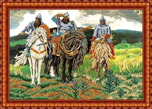 Рисунок на ткани КАРОЛИНКА арт. КБП-2005 Три богатыря 54,7х36,8 см