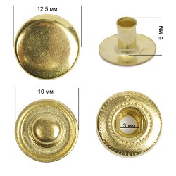 Кнопка латунь New Star №54 (S-образная) 12,5мм цв. золото уп. 1440шт