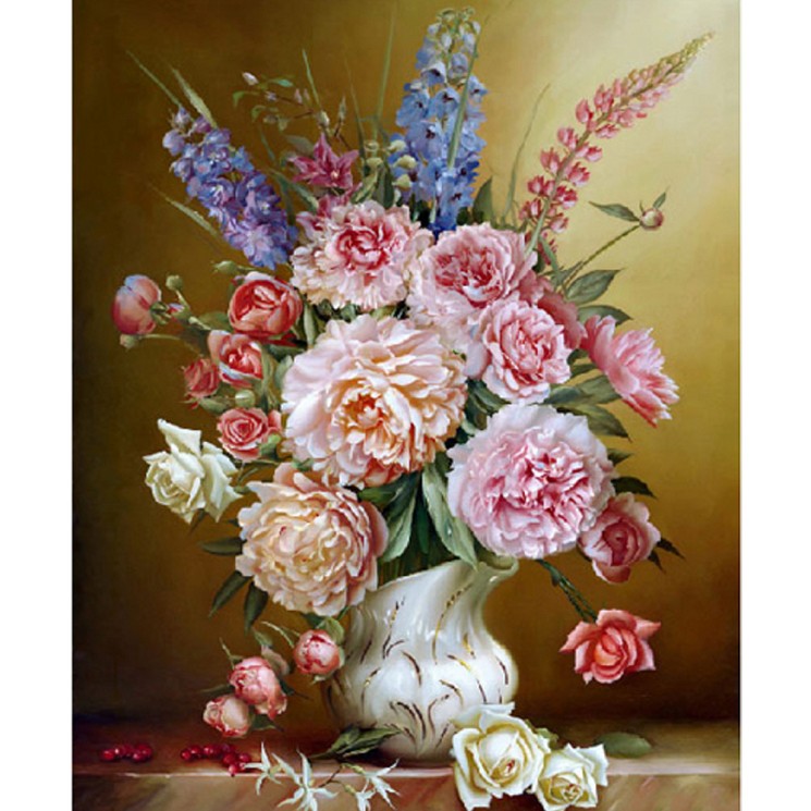 Картины по номерам Molly арт.KH0644 Бузин. Свежий букет (25 цветов) 40х50 см