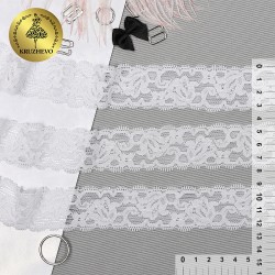 Кружево-стрейч KRUZHEVO арт.TBY.8029 шир.30мм цв.01 белый уп.5м