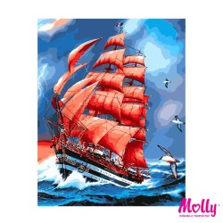 Картины по номерам Molly арт.GX8794/1 Алые паруса (25 красок) 40х50 см упак