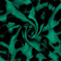 Ткань шелк Армани креп 90 г/м  97% полиэстер, 3% лайкра шир.148 см арт.Arm.cr.0679.2 цв.02 зеленый рул.25м