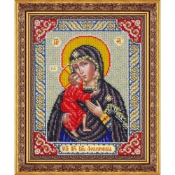 Набор для вышивания бисером ПАУТИНКА арт.Б-1046 Пр.Богородица Феодоровская 20х25 см