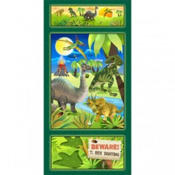 Ткань для пэчворка PEPPY Dino Panel 4674 145 г/м  100% хлопок цв.26423 GRE1 уп.60х110 см