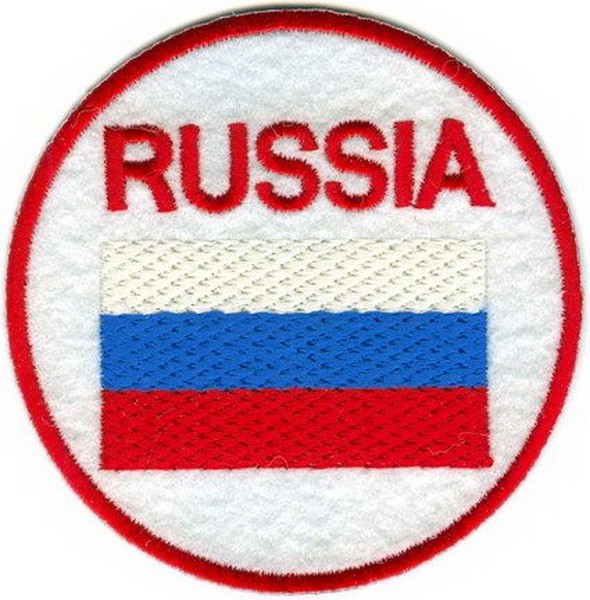 Термоаппликация Russia арт.TBY.FLAG.2 цв.красн/бел/син 80мм уп.10шт