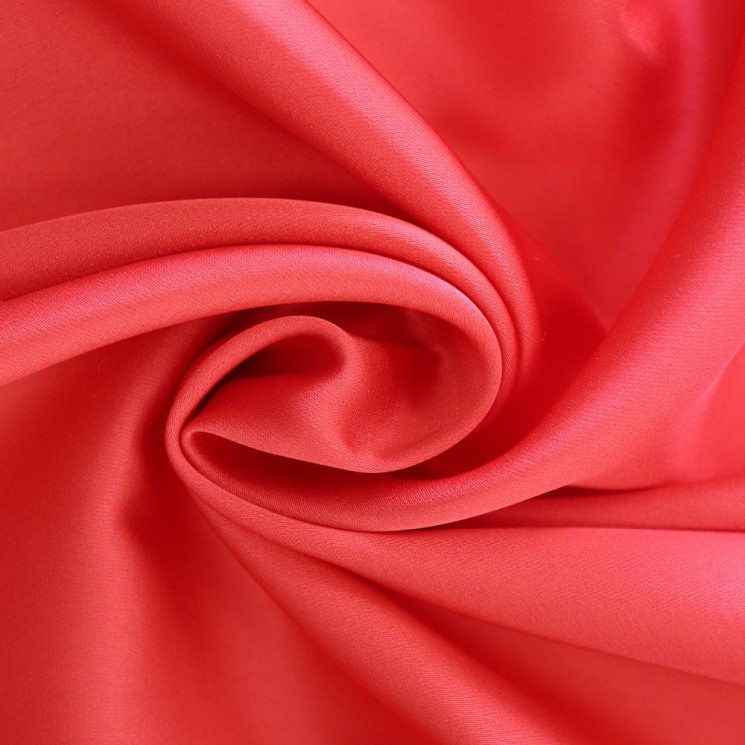 Ткань шелк Армани 90 г/м2 97% полиэстер, 3% спандекс шир.145 см арт.Р.18547.40 цв.40 красный уп.25м