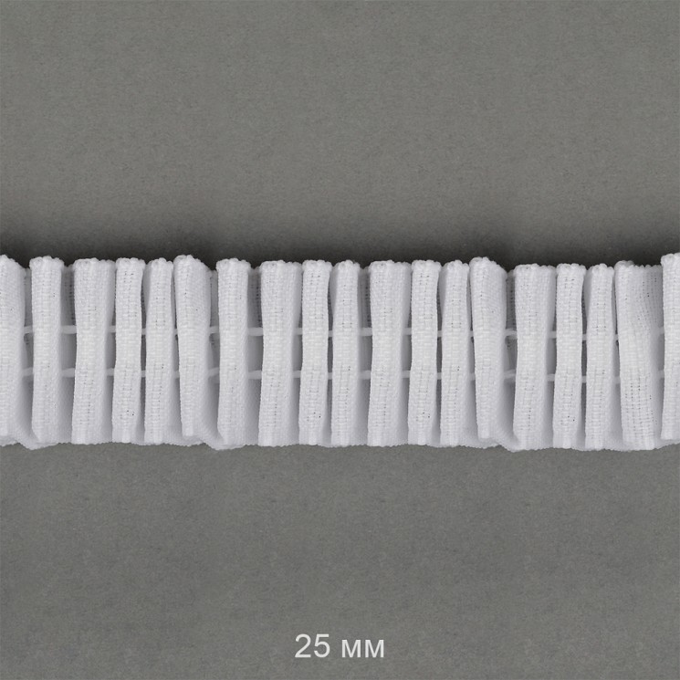 Лента шторная 25мм TBY сборка: универсальная арт.251 цв. белый уп.10м