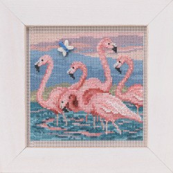 Набор для вышивания бисером MILL HILL Фламинго 13,33х13,33 см