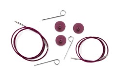 10502 Knit Pro Тросик (заглушки 2шт, ключик) для съемных спиц, длина 56 (готовая длина спиц 80)см, фиолетовый