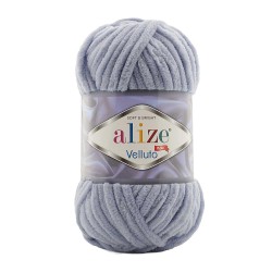 Пряжа для вязания Ализе Velluto (100% микрополиэстер) 5х100г/68м цв.087 угольно-серый
