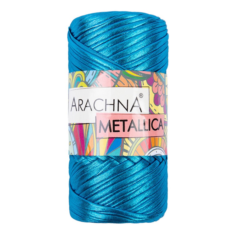 Пряжа ARACHNA METALLICA (100% полиэстер) 4х155г/50м цв.07 бирюзовый