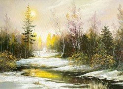 Рисунок на шелке МАТРЕНИН ПОСАД арт.37х49 - 4232 Морозный восход