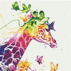 Картины по номерам Molly арт.KHM0074 Радужный жираф 30х30 см