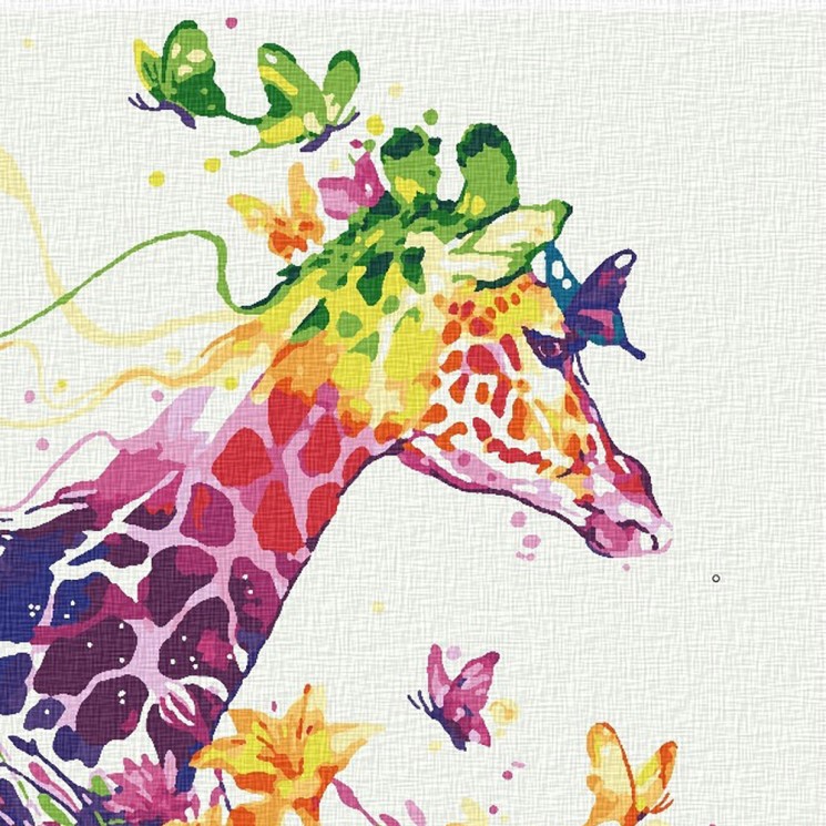 Картины по номерам Molly арт.KHM0074 Радужный жираф 30х30 см