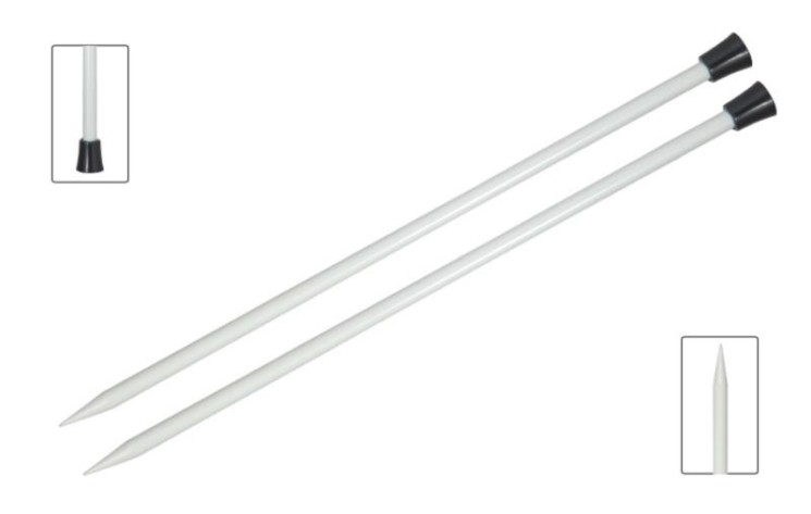 45269 Knit Pro Спицы прямые Basix Aluminum 2,75мм/35см, алюминий, серебристый, 2шт