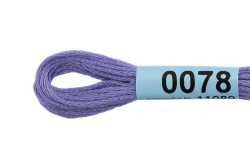 Нитки для вышивания "Gamma" мулине (0001-0206) 100% хлопок 24 x 8 м цв.0078 св.фиолетовый