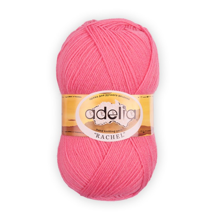 Пряжа ADELIA RACHEL (90% шерсть, 10% полиэстер) 5х100г/400м цв.25 розовый