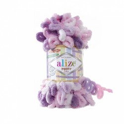 Пряжа для вязания Ализе Puffy color (100% микрополиэстер) 5х100г/9м цв.6077