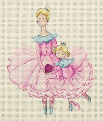 Набор для вышивания KLART арт. 8-218 Мама и дочка 17х19 см упак