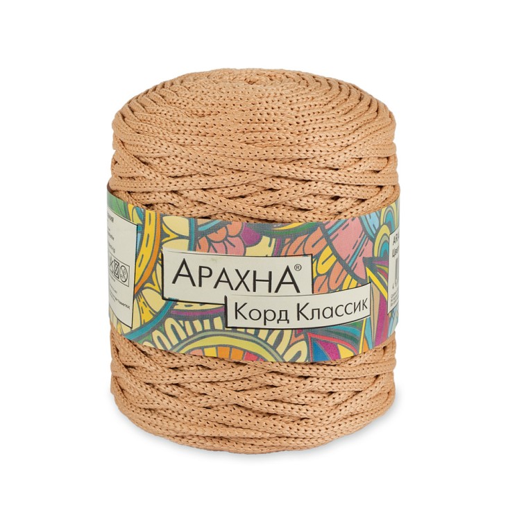 Пряжа ARACHNA Cord Classic (100% полиэфир) 3х200г/100м цв.19 розово-бежевый