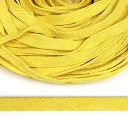 Шнур плоский х/б 15мм турецкое плетение цв.005 желтый уп.50 м