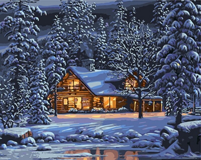 Картины по номерам Зимним вечером GX8141 40х50 тм Цветной