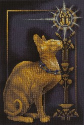 Набор для вышивания PANNA Золотая серия арт. K-1067 Скарабей и кошка 23х35 см