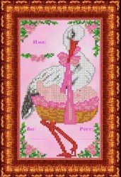 Рисунок на ткани КАРОЛИНКА арт. КБА-4010 Метрика девочка 15х24,4 см