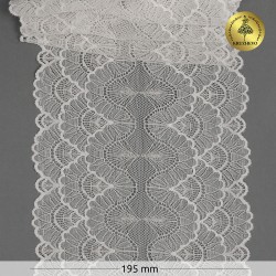 Кружево-стрейч KRUZHEVO арт.TBY.8034 шир.195мм цв.F102 молочный уп.3м