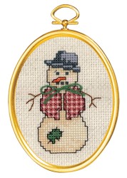 Набор для вышивания JANLYNN арт.021-1797 Франтовый снеговик 7,6х10 см