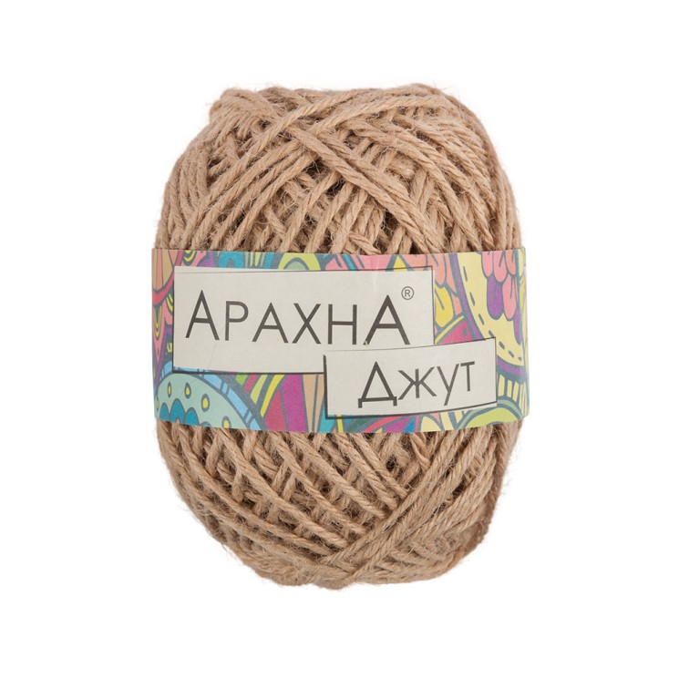 Пряжа ARACHNA Jute (100% джут) 5х100г/90м цв. 005 розово-бежевый