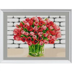 Рисунок на ткани (Бисер) КОНЁК арт. 1420 Красные тюльпаны 29х39 см