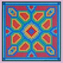 Набор для вышивания подушки CANDAMAR DESIGNS арт.30451 Геометрические цветы 35,6х35,6 см