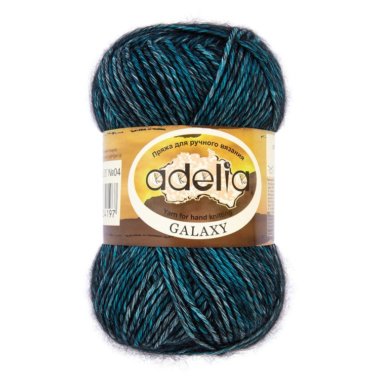 Пряжа ADELIA GALAXY (80% хлопок/ 20% акрил) 10х50г/130м цв.04 бирюзовый