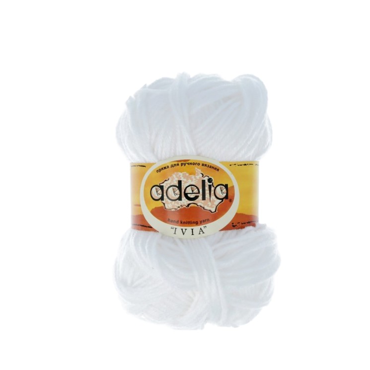 Пряжа ADELIA IVIA (100% акрил) 4х62,5г/150м цв.001 БЕЛЫЙ