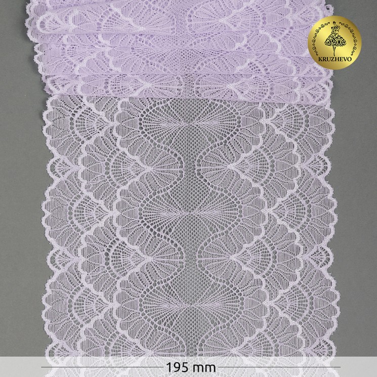 Кружево-стрейч KRUZHEVO арт.TBY.8034 шир.195мм цв.F165 нежная сирень уп.3м