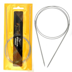 Спицы для вязания круговые Maxwell Gold, металлические на тросике арт.100-20 2,0 мм /100 см