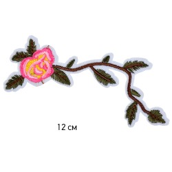 Термоаппликации арт.TBY-2166 Цветок 12см, розовый уп.10шт