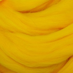 Шерсть для валяния ТРО "Гребенная лента" (100%полутонкая шерсть) 100г цв.0596 желтый