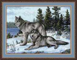 Набор для вышивания ОВЕН арт. 567 Волки 40х30 см