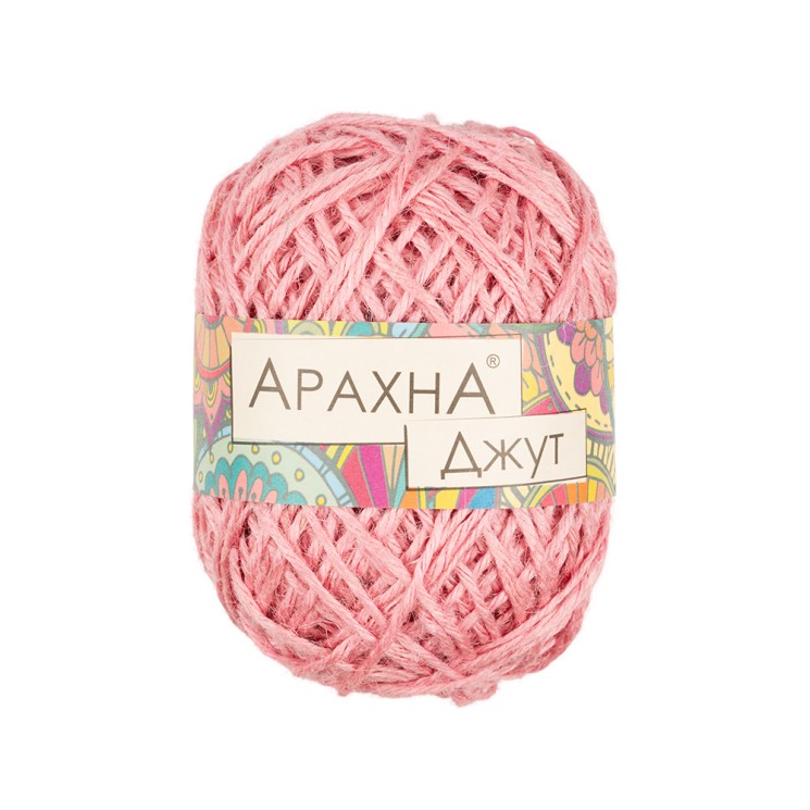 Пряжа ARACHNA Jute (100% джут) 5х100г/90м цв. 018 св.розовый