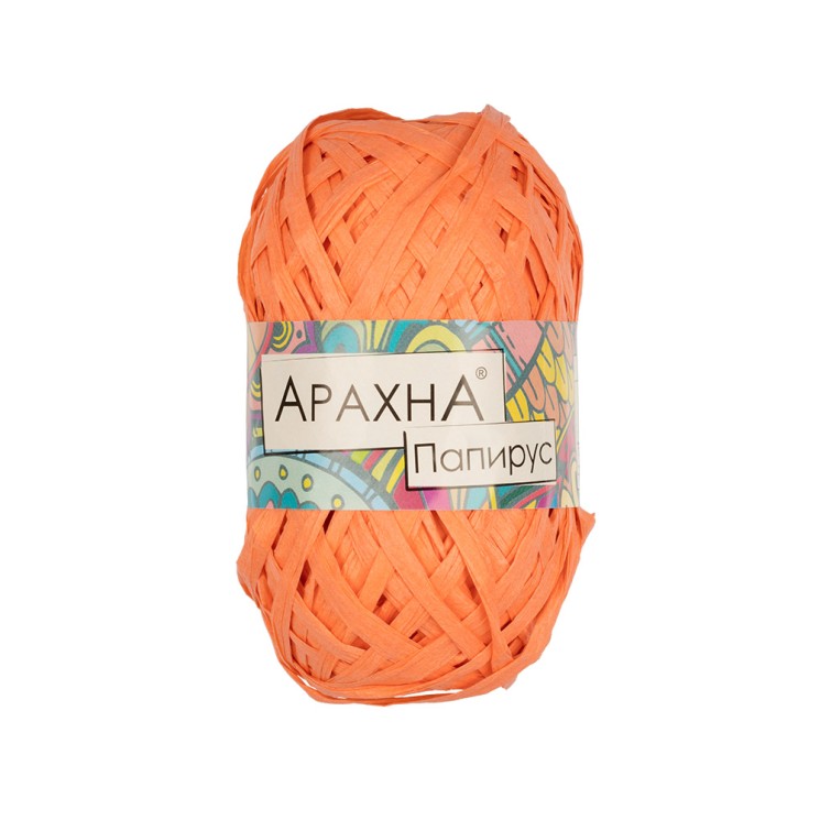 Пряжа ARACHNA Papyrus (100% целлюлоза) 10х40г/50м цв.08 св.оранжевый