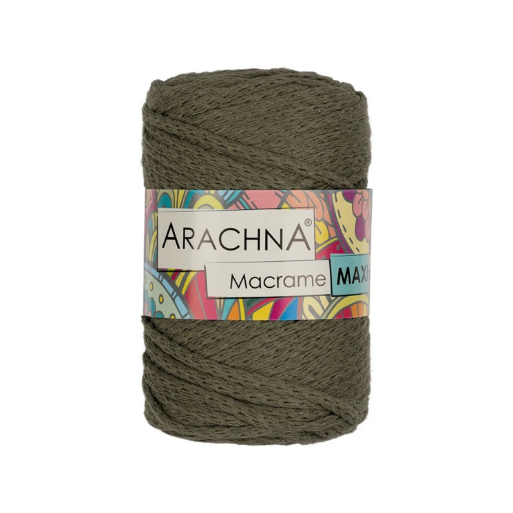 Пряжа ARACHNA Macrame Maxi (80% хлопок, 20% полиэстер) 4х250г/80м цв.15 хаки