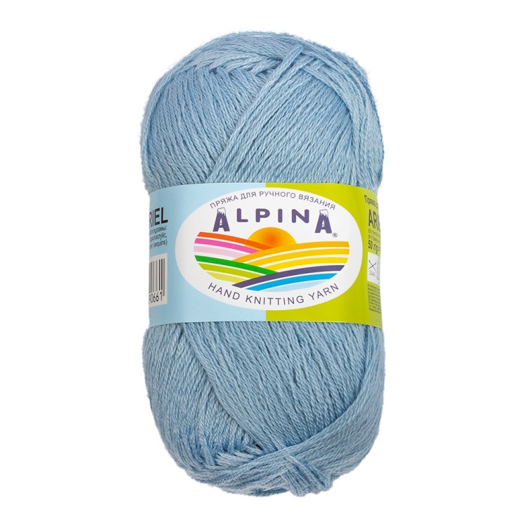 Пряжа ALPINA ARIEL (98% акрил, 2% пайетки) 10х50г/150м цв.10 св.голубой
