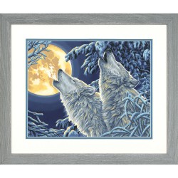Набор для раскрашивания DIMENSIONS арт.DMS-73-91670 Волки в лунном свете 28x36 см упак (1 шт)