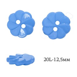 Пуговицы пластик Цветок TBY.P-3020 цв.18 голубой 20L-12,5мм, на 2 прокола, 50 шт