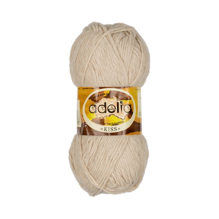 Пряжа ADELIA KISS (100% полиэстер) 10х50г/145м цв.03 св.бежевый