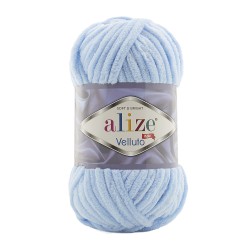 Пряжа для вязания Ализе Velluto (100% микрополиэстер) 5х100г/68м цв.218 детский голубой