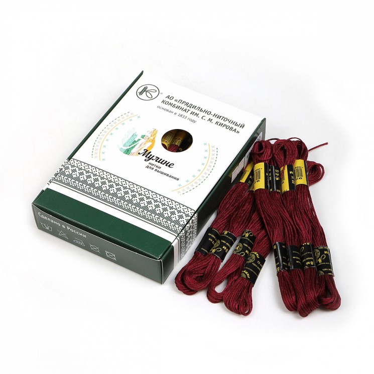 Нитки мулине цв.9232 т.сливовый 24х8м С-Пб
